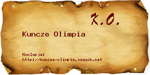 Kuncze Olimpia névjegykártya