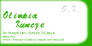 olimpia kuncze business card